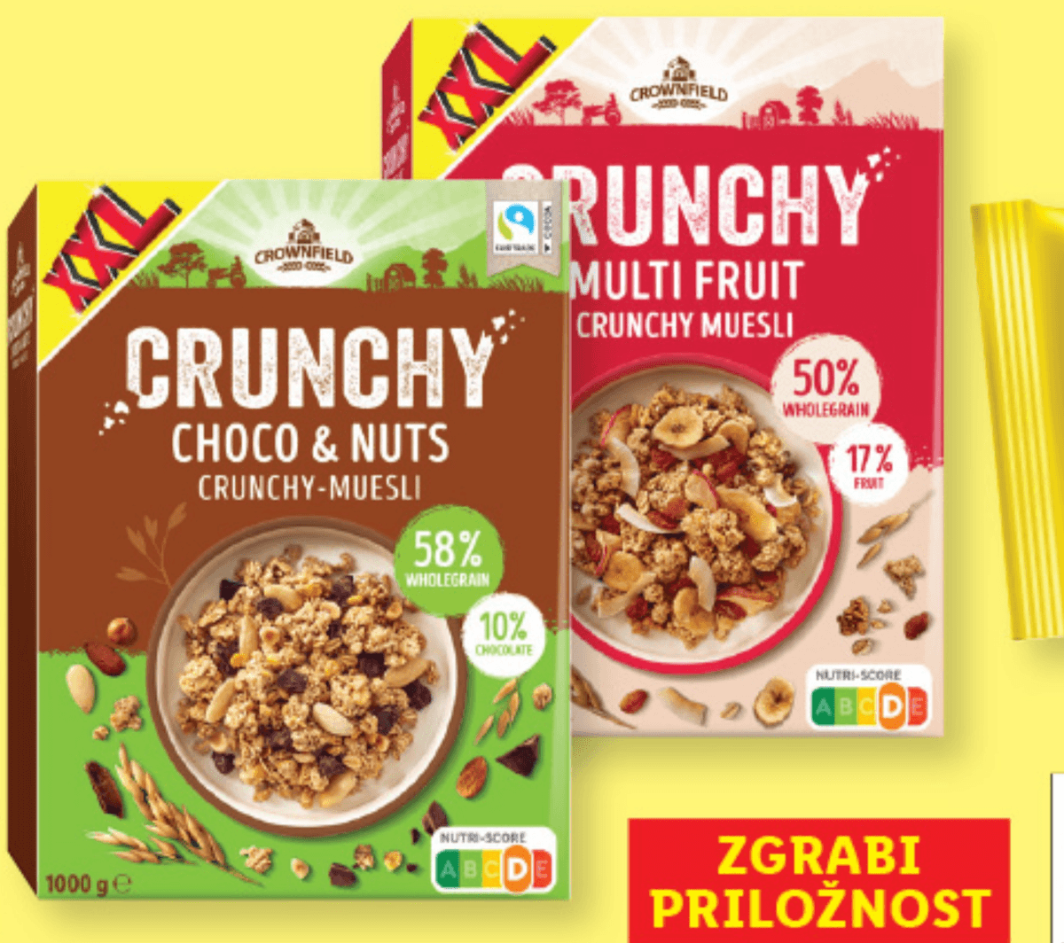 Crownfield hrustljavi muesli 1 kg Akcija v trgovini Lidl
