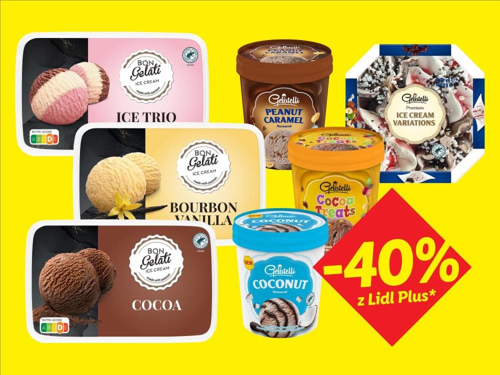 Izbrani sladoledi Gelatelli, Bon Gelati Akcija v trgovini Lidl