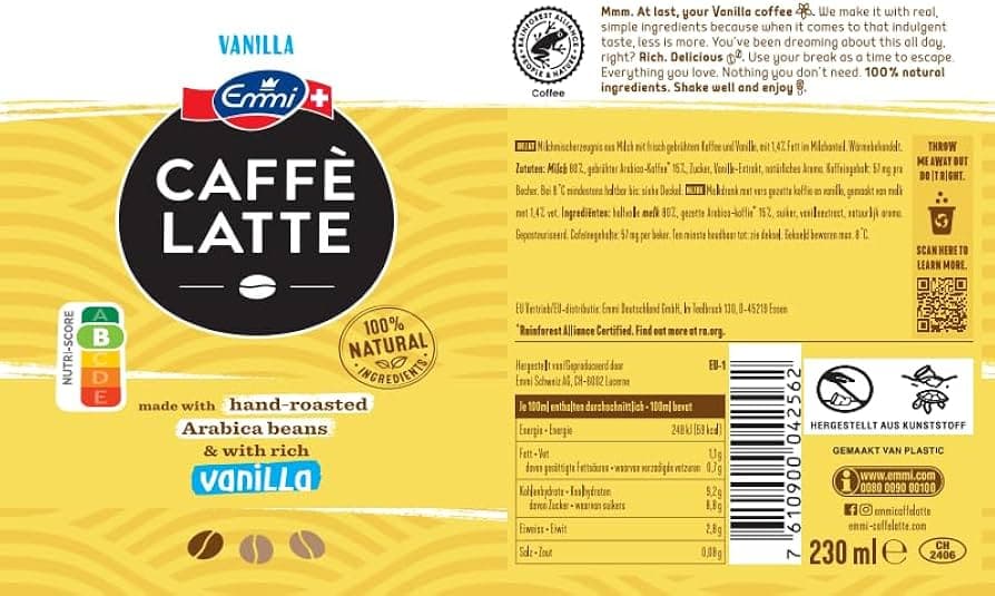 Emmi Caffè latte Vanilija 230 ml Akcija v trgovini Regal Shop