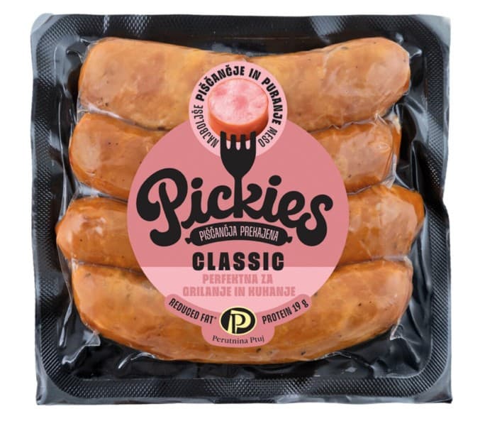 Prekajena klobasa 210 g Pickies Perutnina Ptuj Akcija v trgovini E.Leclerc