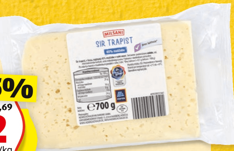 Milsani sir Trapist 700 g Akcija v trgovini Hofer