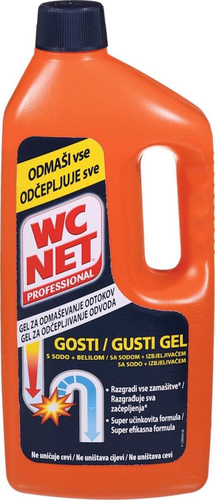 Gel za odmaševanje odtokov WC Net 1 l Akcija v trgovini E.Leclerc