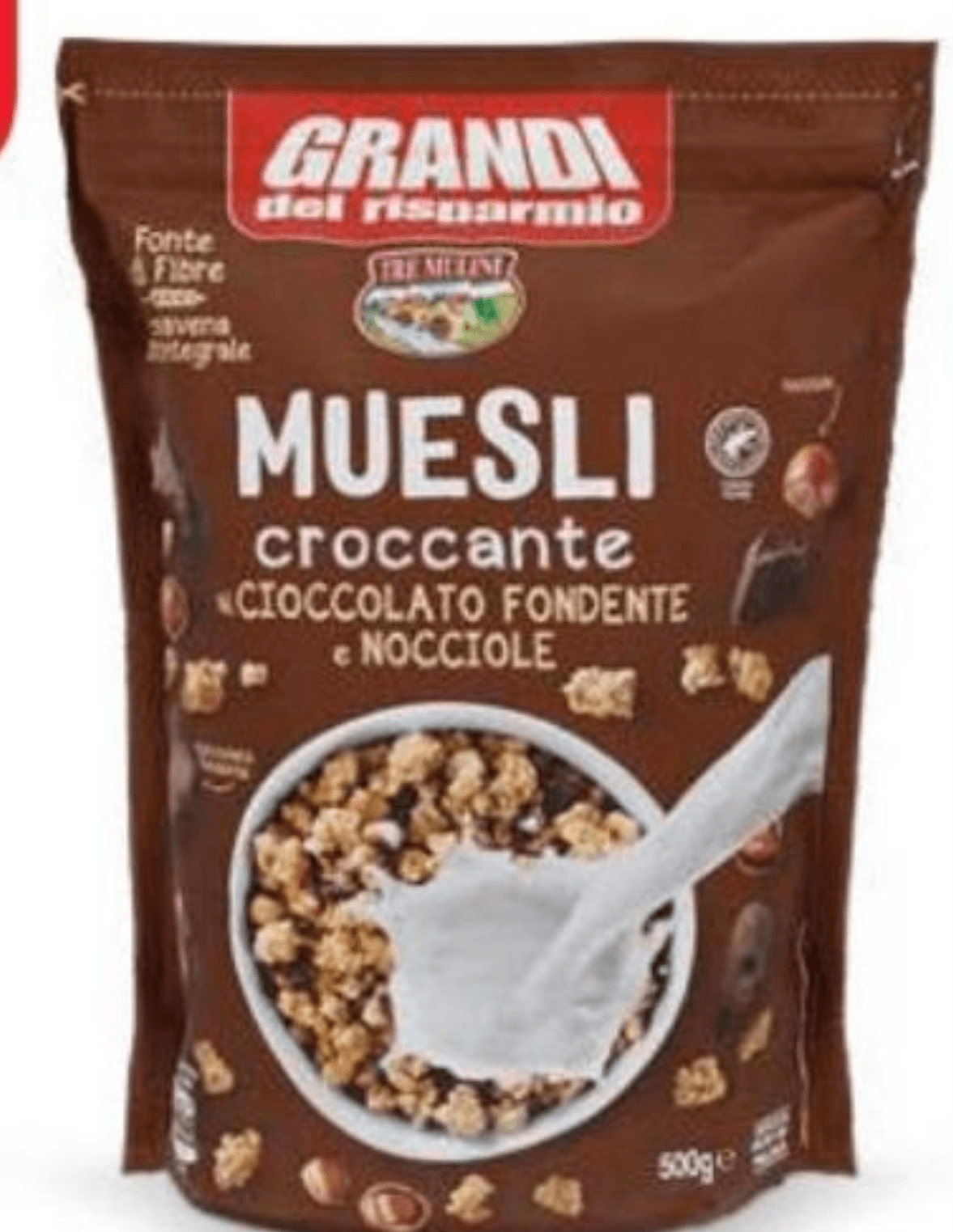 Muesli s čokolado in lešniki 500 g Grandi Akcija v trgovini Eurospin