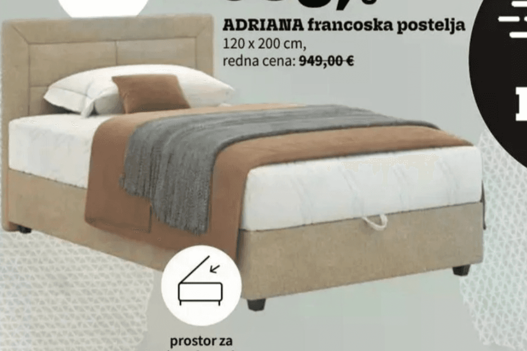 Adriana 2 francoska postelja 120 x 200 cm Akcija v trgovini Prima
