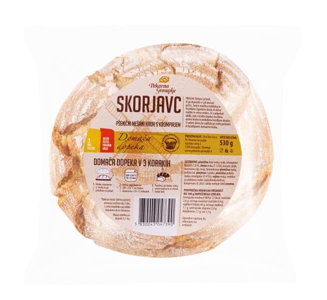 Kruh Skorjavec 530 g / 500 g Pekarna Grosuplje Akcija v trgovini Mercator
