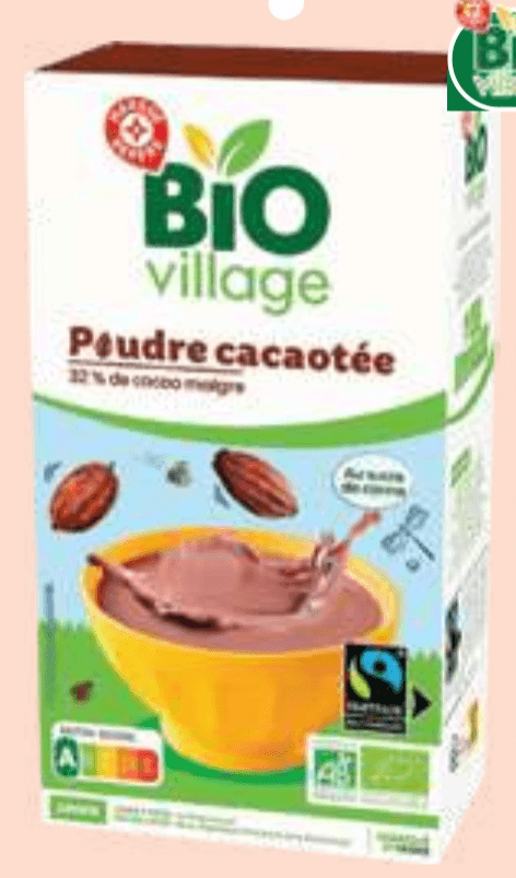 Kakavov prah Bio Village 500 g Akcija v trgovini E.Leclerc