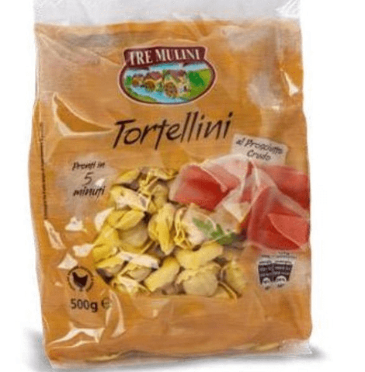 Tre Mulini tortelini s pršutom 500 g Akcija v trgovini Eurospin