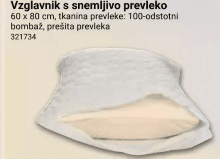 Prešiti vzglavnik 60 x 80 cm Akcija v trgovini Pevex