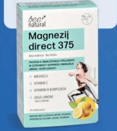 Magnezij Direct 375 20 vrečk, 50 g bee*natural Akcija v trgovini Eurospin