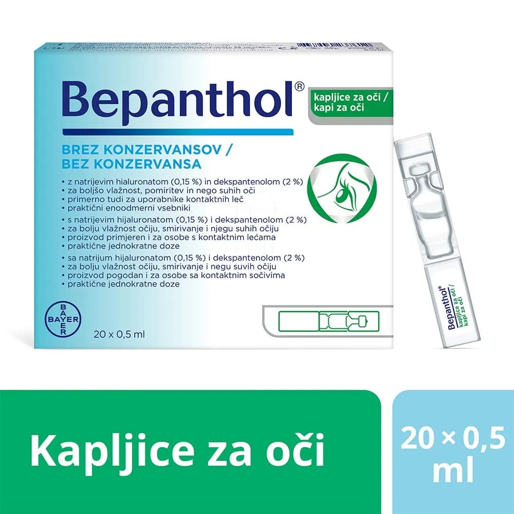 Bepanthol kapljice za oči 20 x 0,5 ml Akcija v trgovini Dm