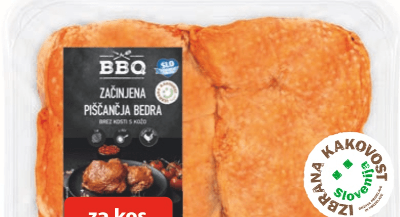 BBQ začinjena piščančja bedra 480 g Akcija v trgovini Hofer