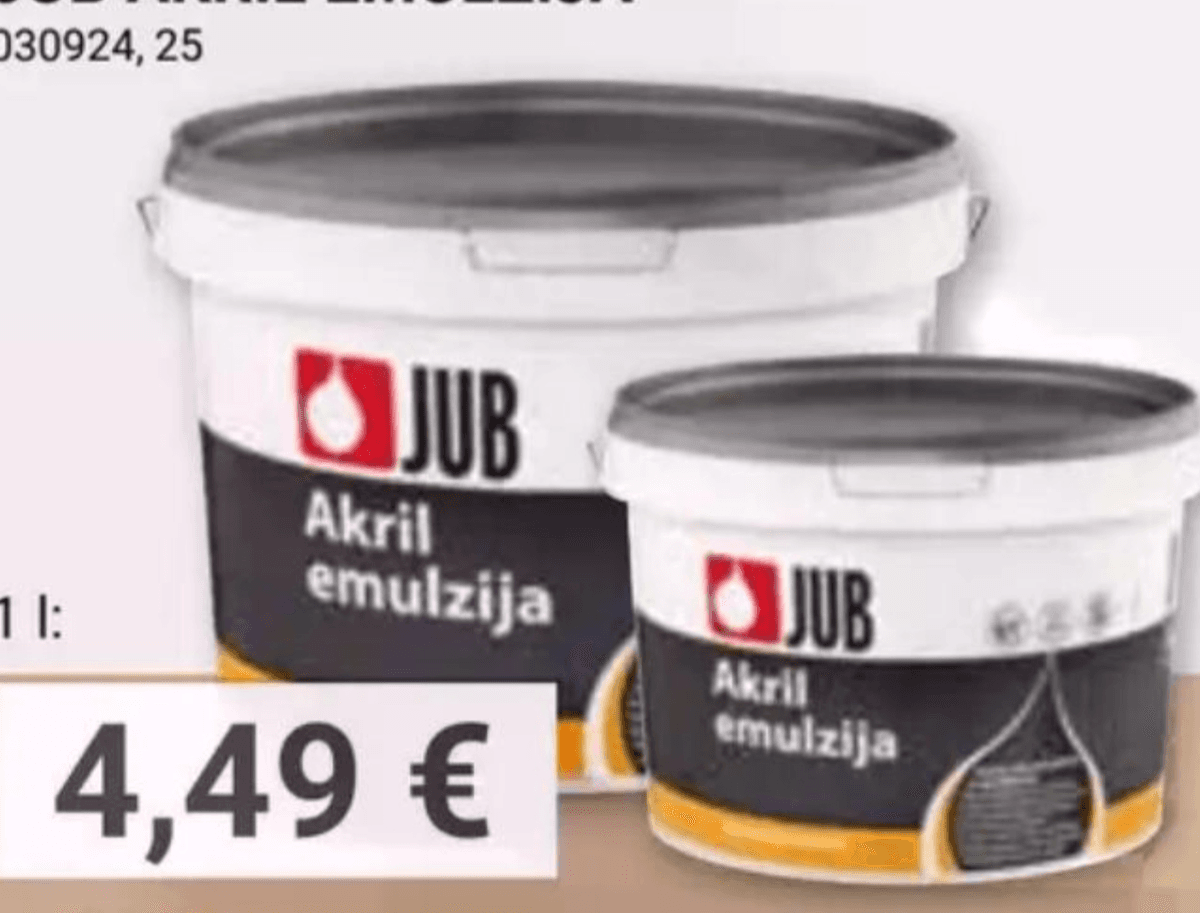 Impregnacijsko sredstvo Akril Emulzija 5 l JUB Akcija v trgovini Pevex