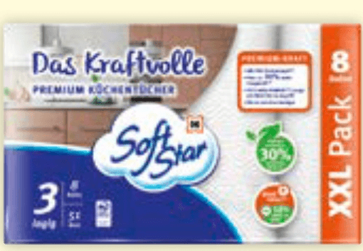 Softstar premium kuhinjske brisače 8 × 51 lističev Akcija v trgovini Mueller