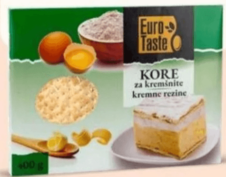 Euro-Taste testo za kremne rezine 400 g Akcija v trgovini Eurospin