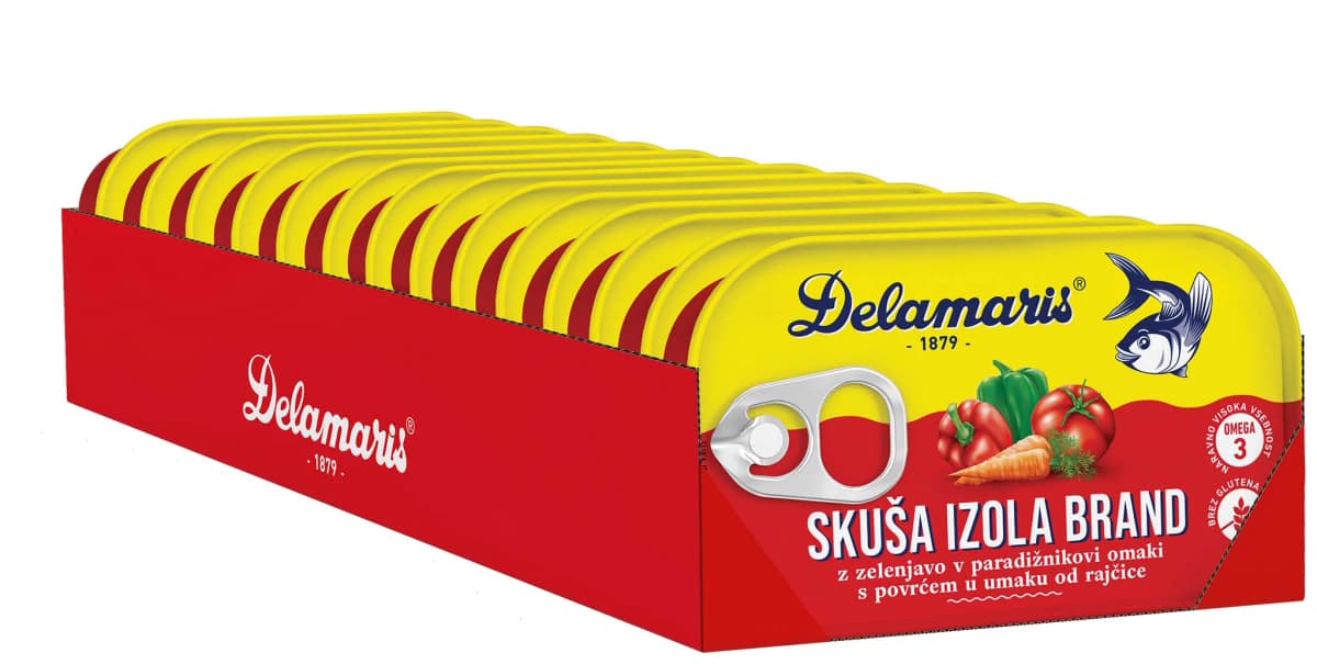 Delamaris skuša z zelenjavo Izola Brand 14 x 125 g Akcija v trgovini Lidl