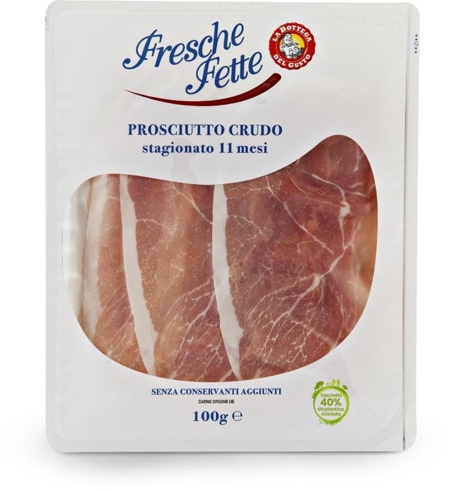 Speck, dimljeno sušeno stegno IGP, rezine 100 g Fresche Fette Akcija v trgovini Eurospin