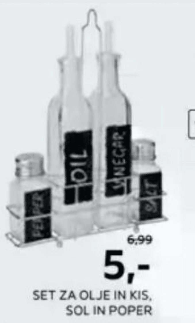 Set za olje in kis, sol in poper 4/1 homeware Akcija v trgovini Lesnina
