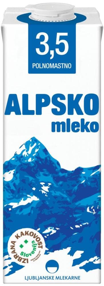 Alpsko mleko 1 l Ljubljanske mlekarne Akcija v trgovini Tuš