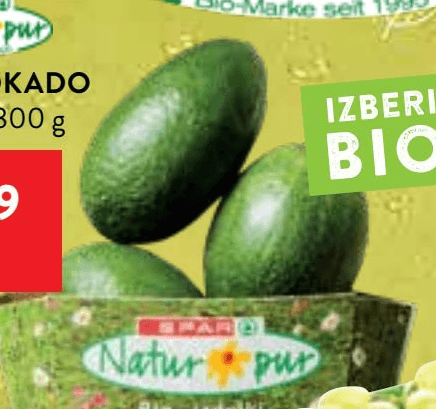 Spar Natur pur bio avokado 300 g Akcija v trgovini Spar