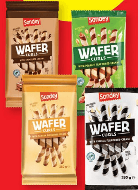 Sondey vafelj rolice 280 g Akcija v trgovini Lidl