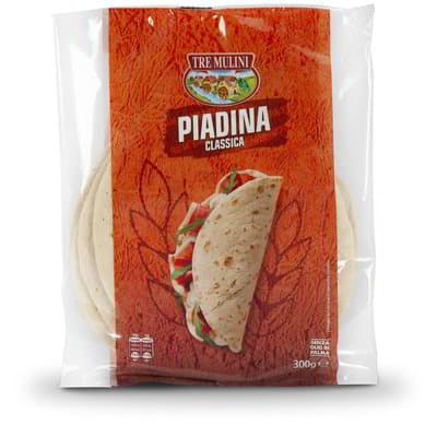 Piadina 4 kosi, 300 g Akcija v trgovini Eurospin