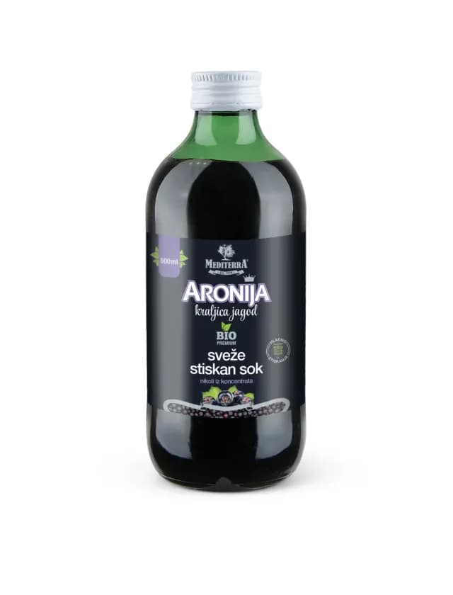 100 % bio sok aronije Mediterra 500 ml Akcija v trgovini Mercator