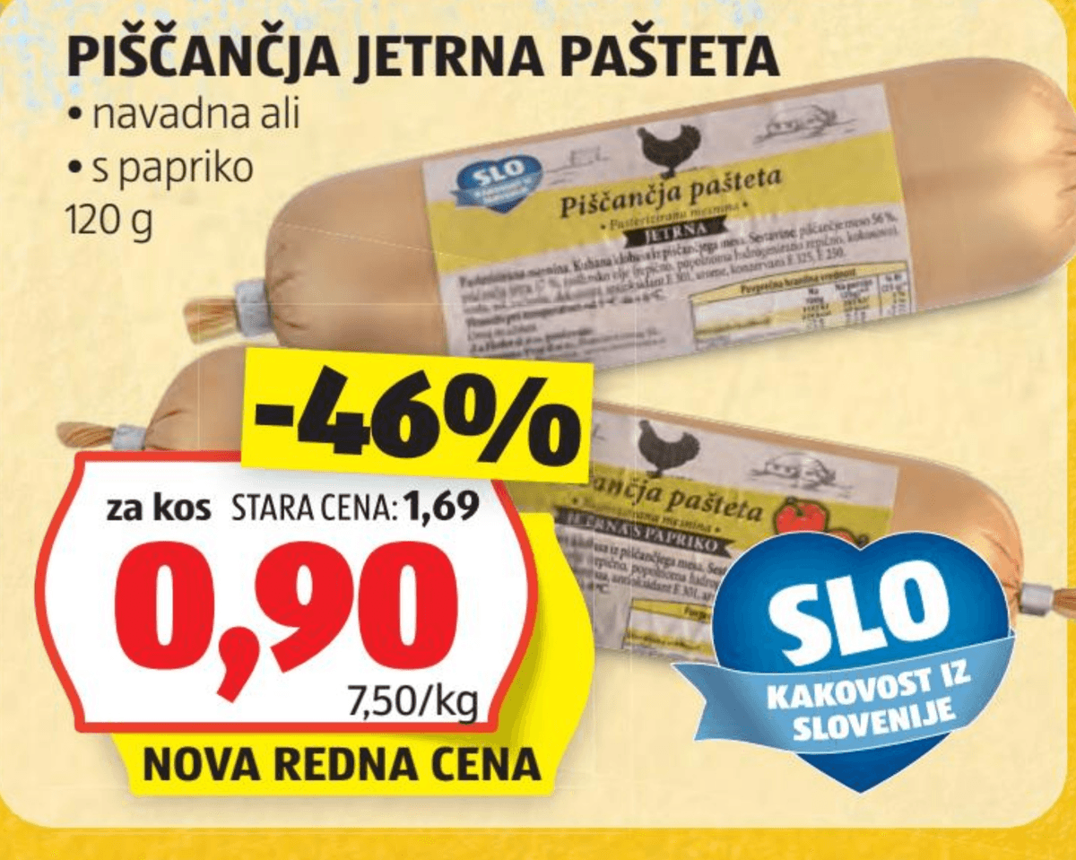 Piščančja jetrna pašteta 120 g Akcija v trgovini Hofer