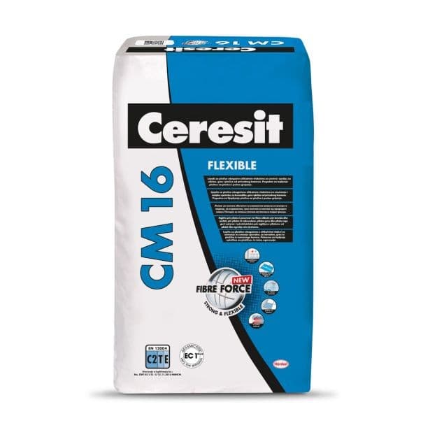 Lepilo za keramiko Henkel ACB Ceresit CM 16 siv 25 kg Akcija v trgovini Merkur