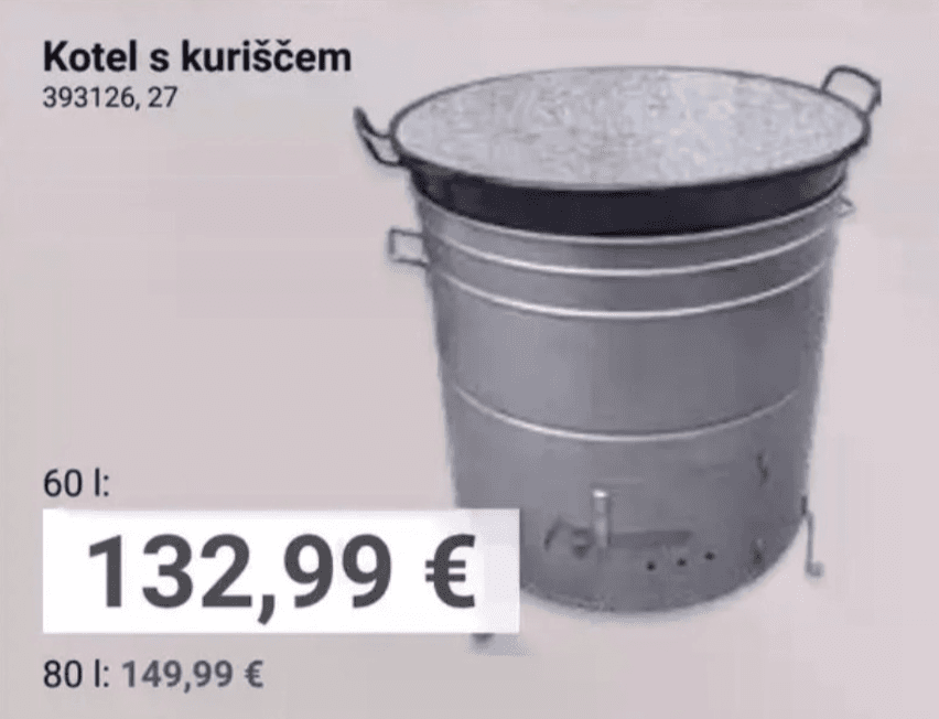 Kotel s kuriščem 60 l Akcija v trgovini Pevex