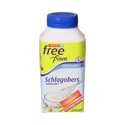 Sladka smetana 250 ml SPAR free From Akcija v trgovini Spar