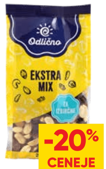 Ekstra mix 250 g Odlično Akcija v trgovini Tuš