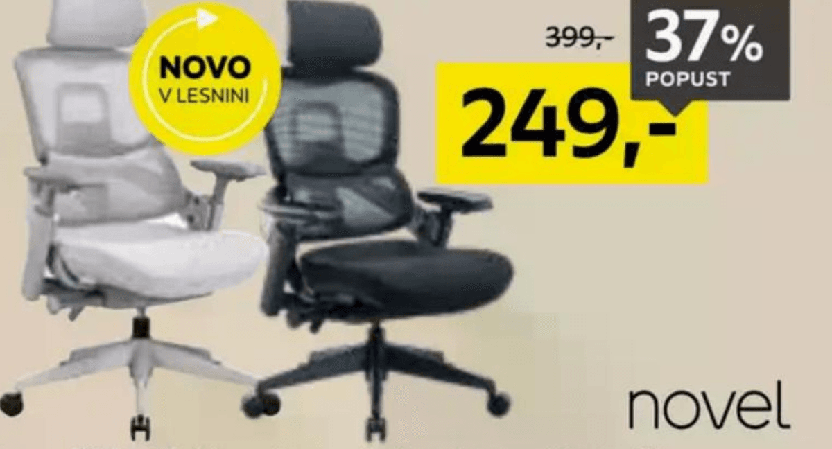 Pisarniški stol novel Akcija v trgovini Lesnina