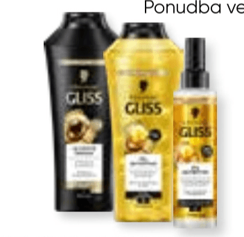 Izdelki za nego las Gliss Akcija v trgovini Tuš