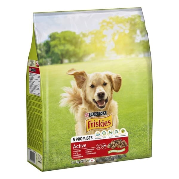 Friskies suha pasja hrana briketi, več vrst, 2,4 kg Akcija v trgovini Tuš