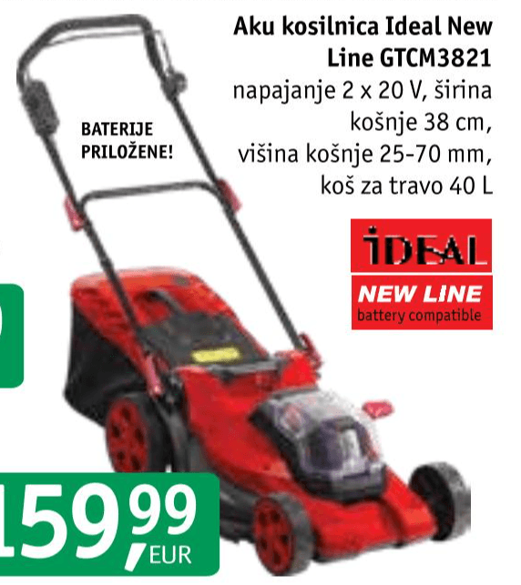 Aku kosilnica Ideal New Line GTCM3821 Akcija v trgovini Jager