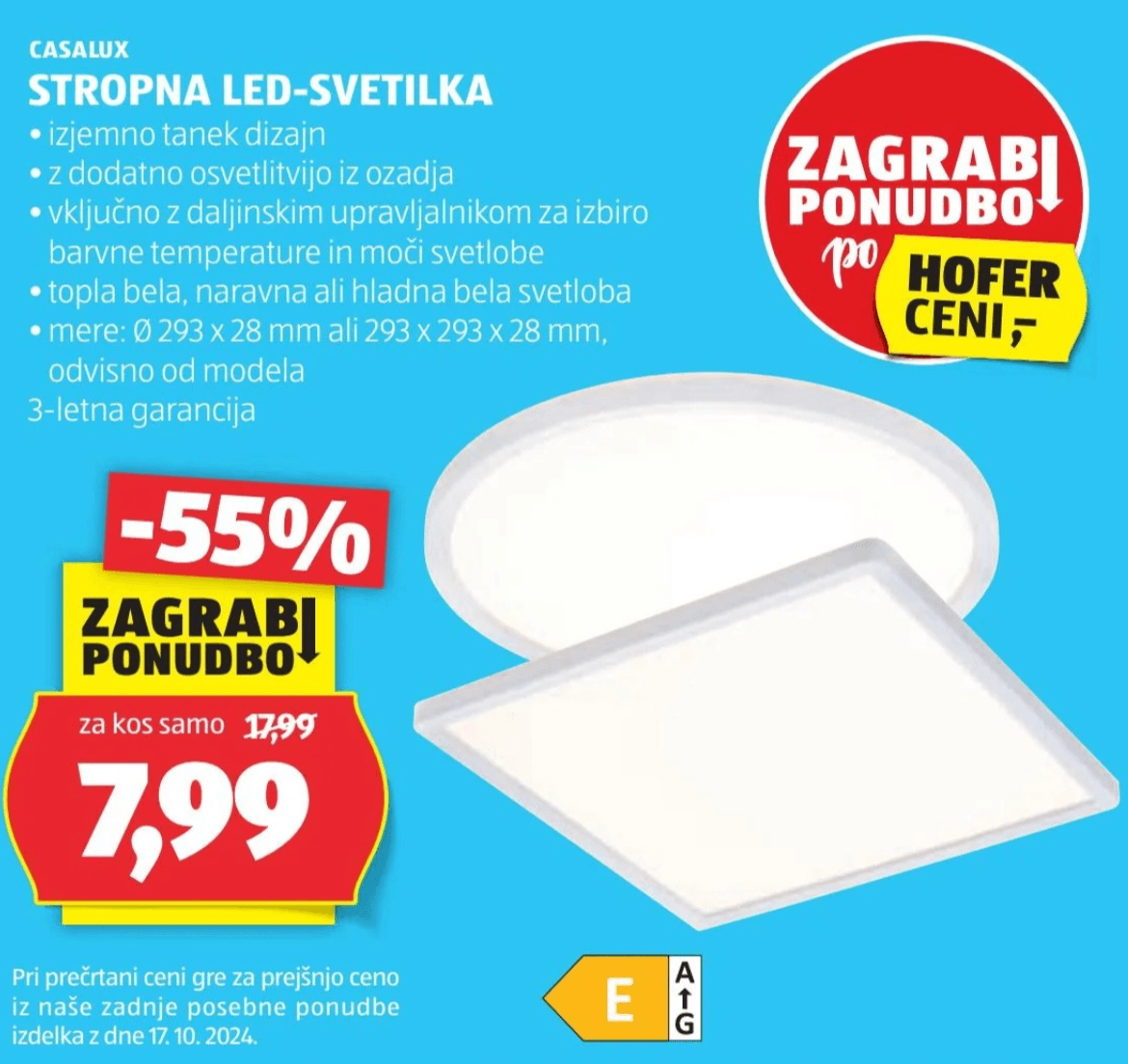 Casalux Stropna LED-svetilka Akcija v trgovini Hofer