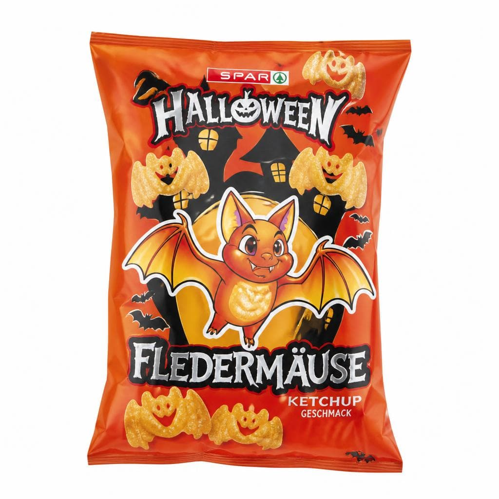 Slani prigrizek krompirjev in koruzni z okusom ketchupa Halloween 75 g Akcija v trgovini Spar