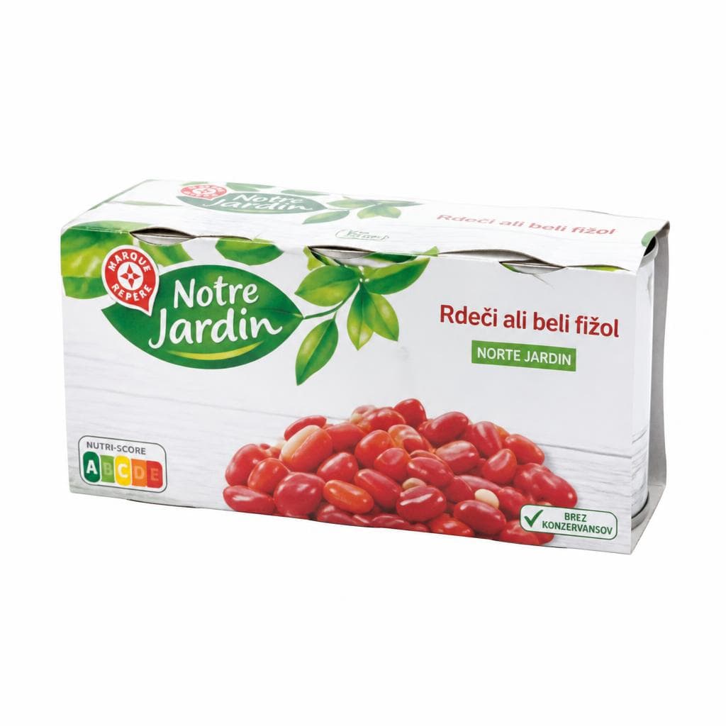 Notre Jardin fižol 3x 200 g Akcija v trgovini E.Leclerc