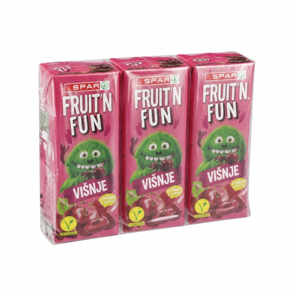 Sadni napitek z okusom višnje Fruit'n Fun 3 x 200 ml Akcija v trgovini Spar