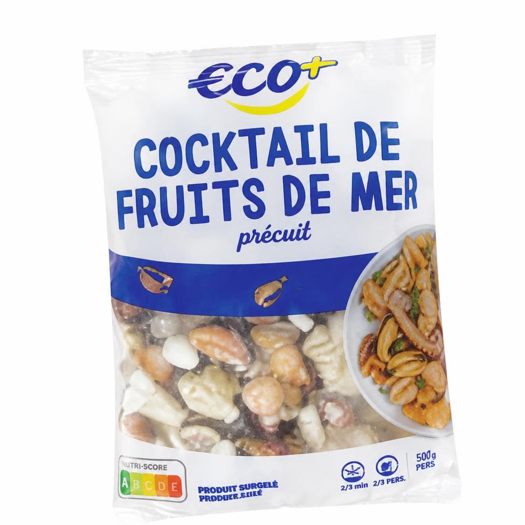 Mešani morski sadeži 500 g ECO+ Akcija v trgovini E.Leclerc