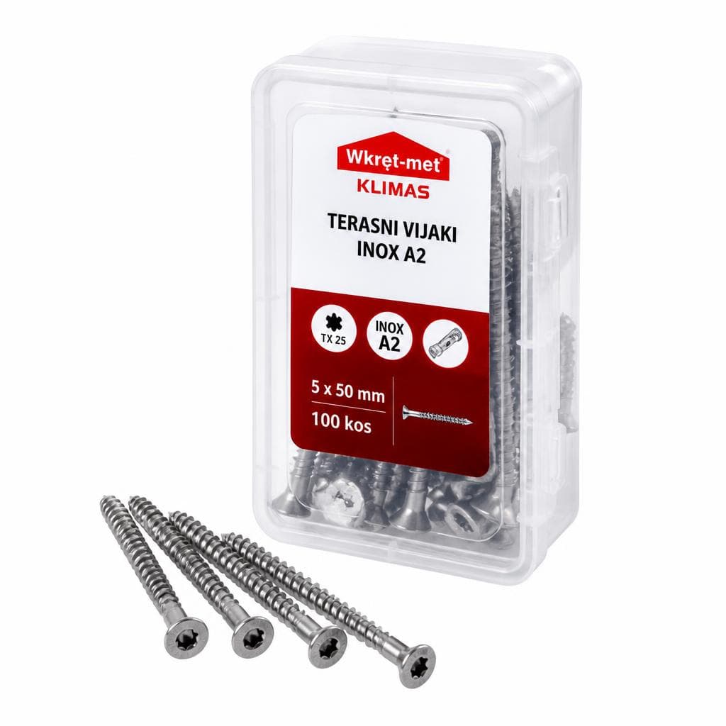 Wkręt-met Terasni inox vijaki A2 4 x 60 mm (200 kos) Akcija v trgovini Jager