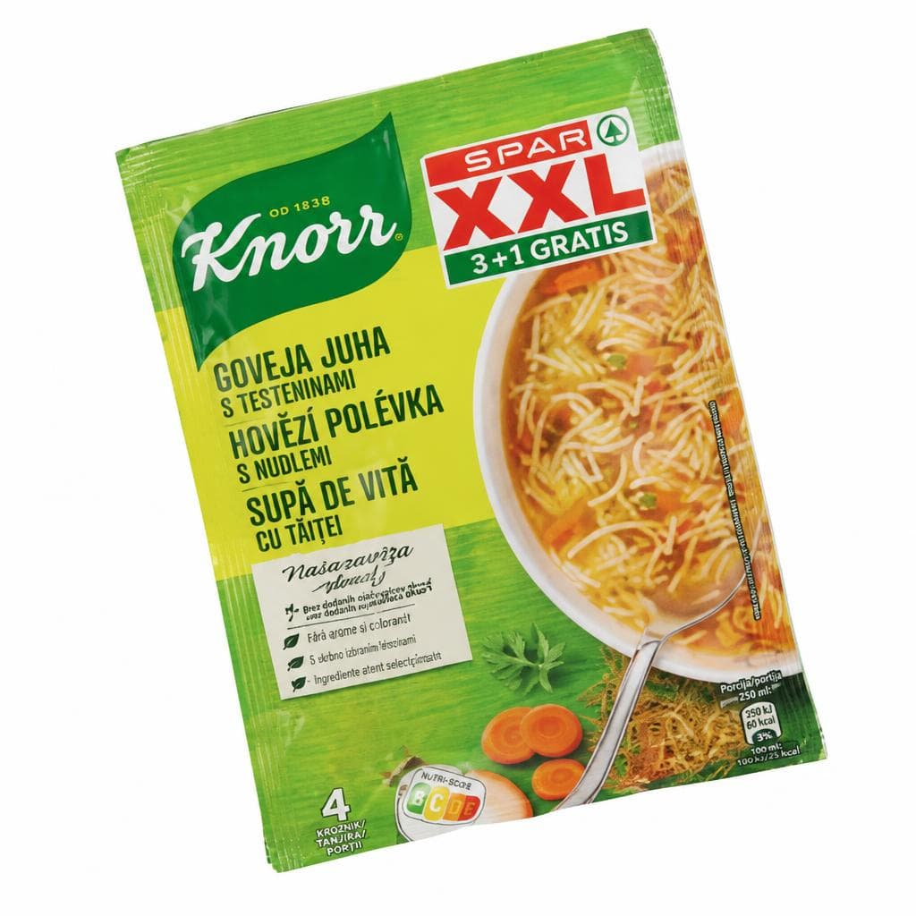 Knorr goveja juha s testeninami 101 g Akcija v trgovini Spar