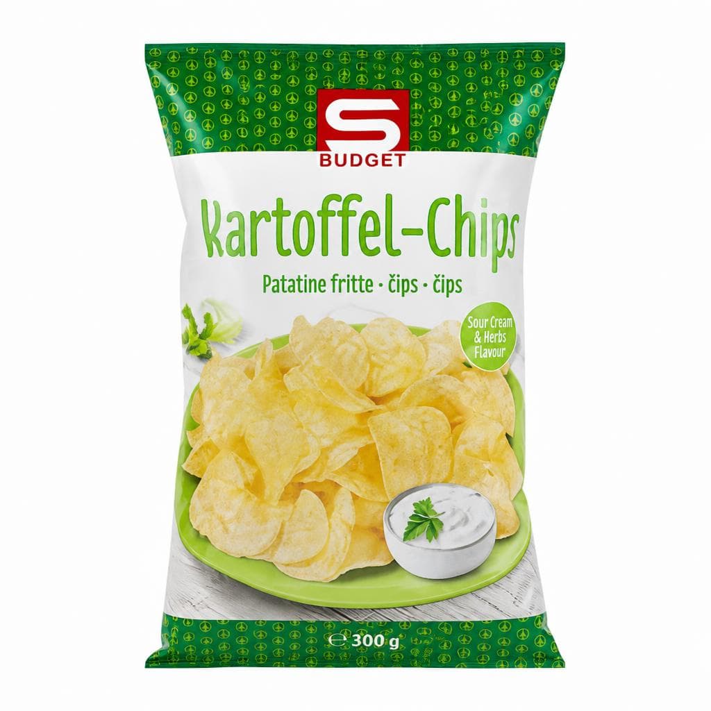 S-Budget čips kisl smetana 300 g Akcija v trgovini Spar