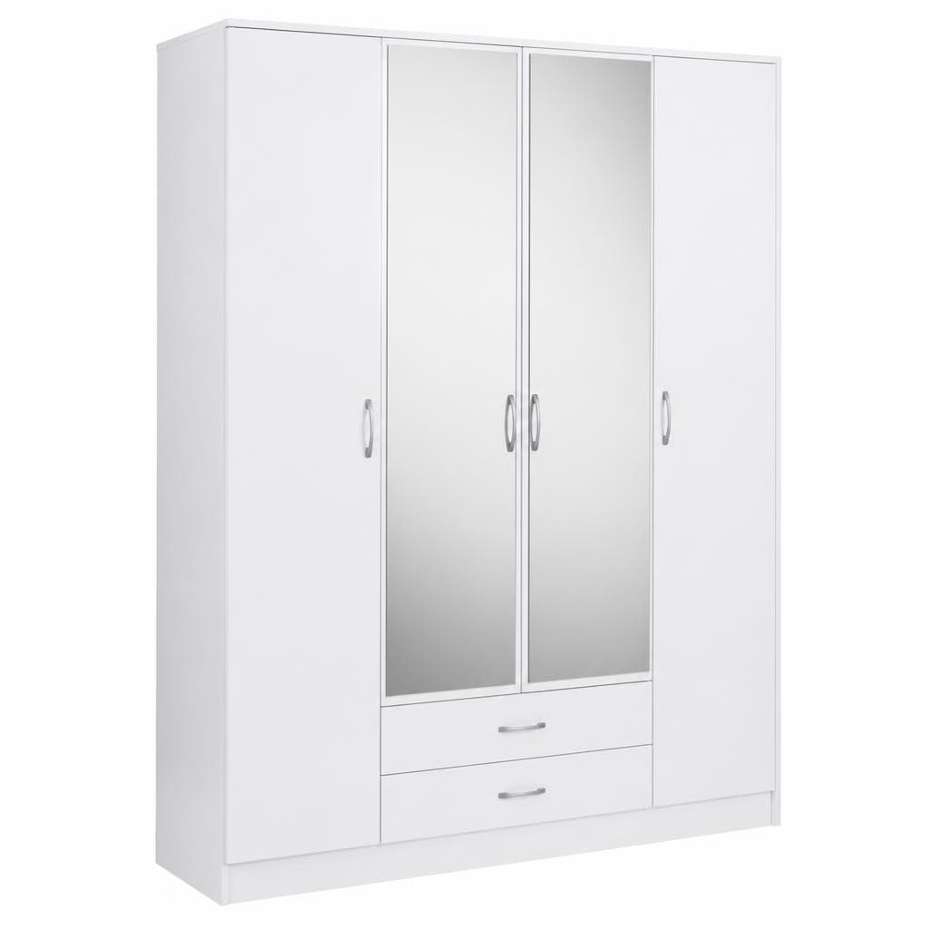 Omara bela 4-delna 159x196x53,5 cm smart! Akcija v trgovini Dipo