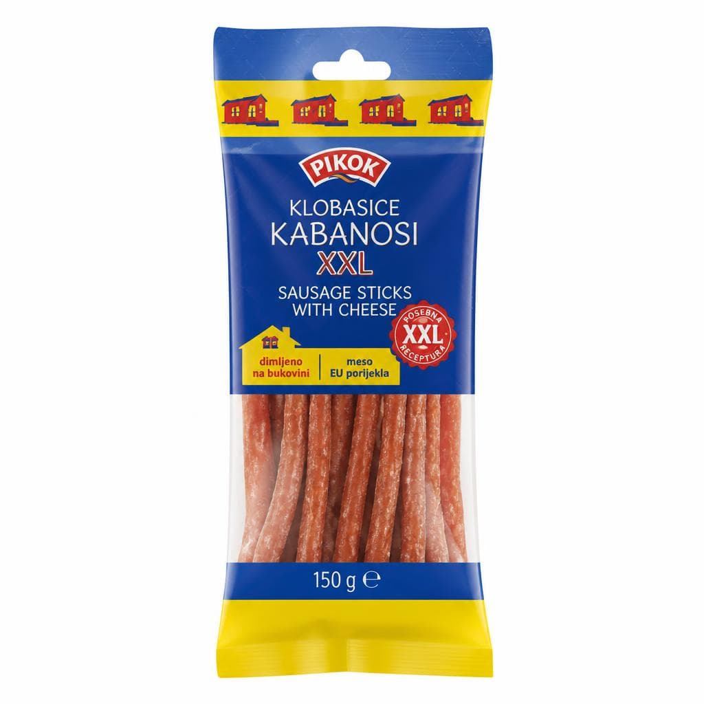 Pikok klobasa Kabanosi XXL 150 g Akcija v trgovini Lidl