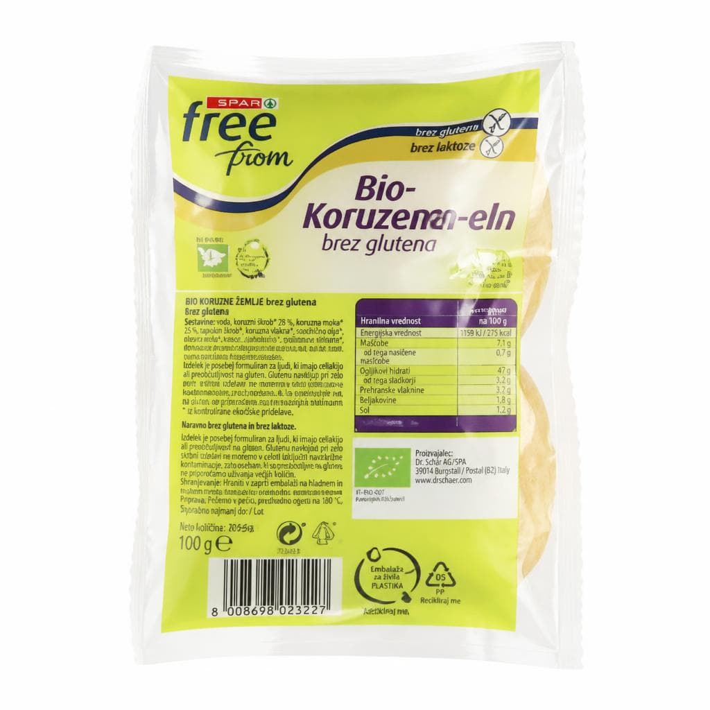 Spar free from Bio koruzne žemlje 250 g Akcija v trgovini Spar