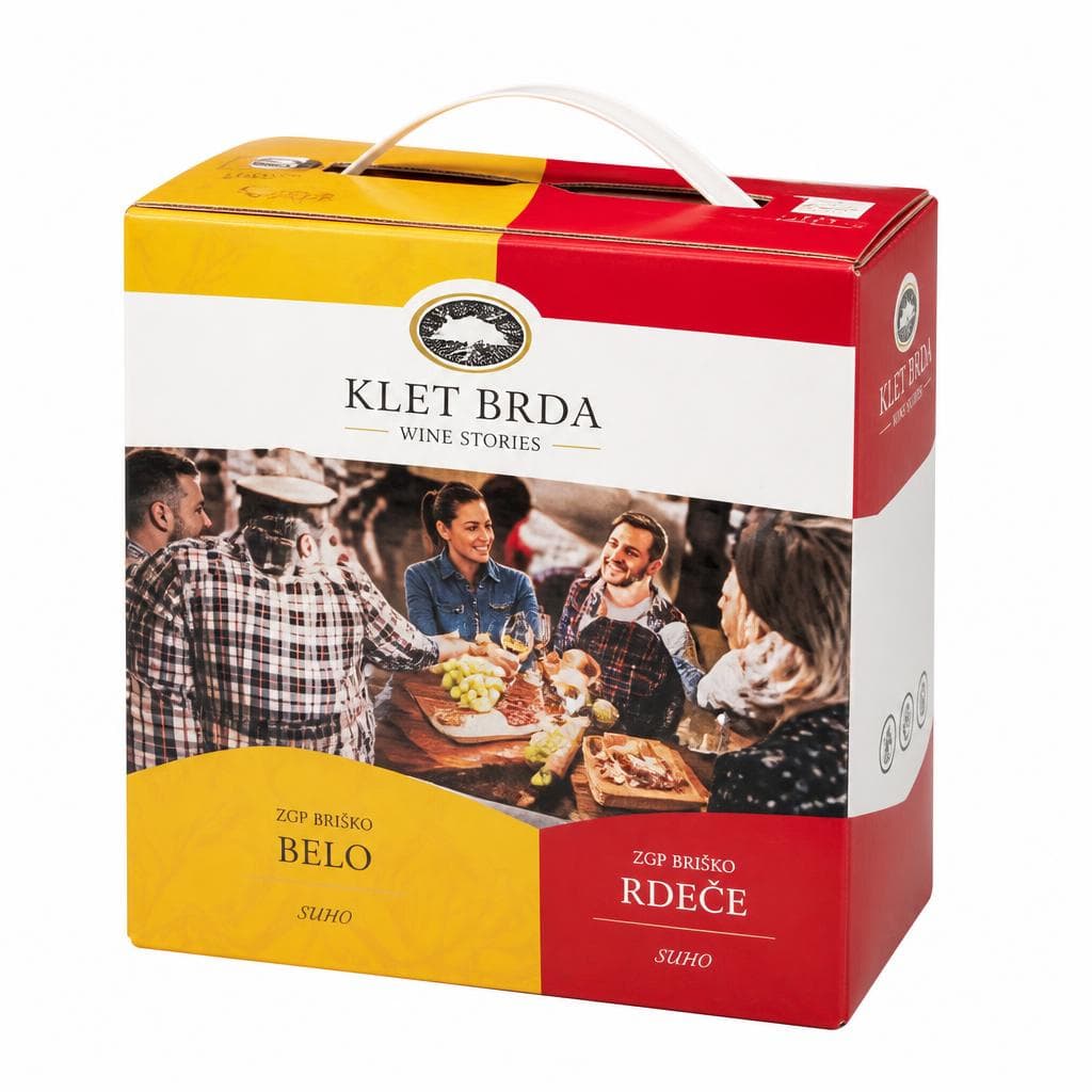 Kakovostno vino ZGP Briško belo ali Merlot - Cabernet Sauvignon (Klet Brda) 5 l Akcija v trgovini E.Leclerc