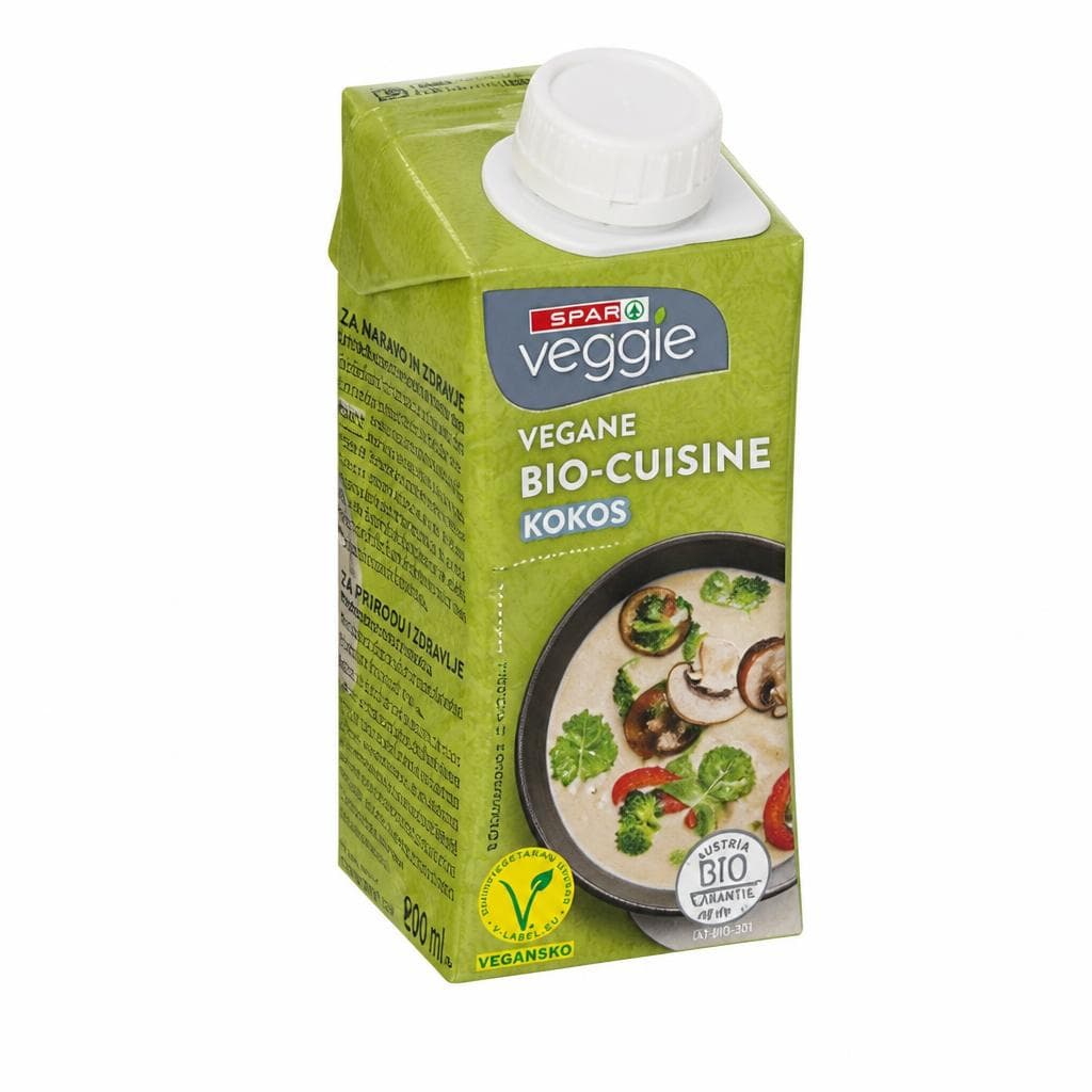 Bio krema za kuhanje na bazi kokosa 200 ml SPAR veggie Akcija v trgovini Spar