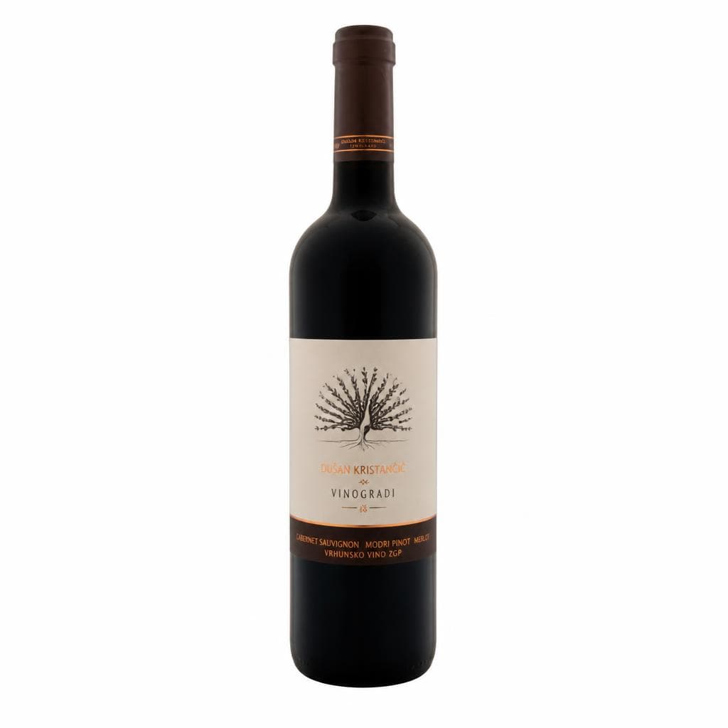Kakovoatno vino ZGP Cabernet Sauvignon, Modri Pinot ali Merlot "Dušan Kristančič" 0,75 l Akcija v trgovini E.Leclerc