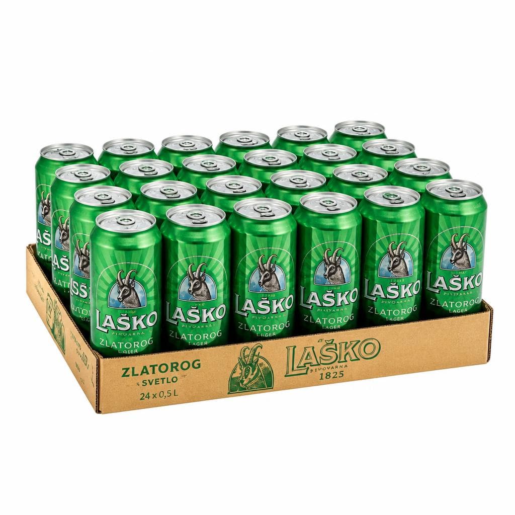 Svetlo pivo Laško Zlatorog 24 x 0,5 l Akcija v trgovini E.Leclerc